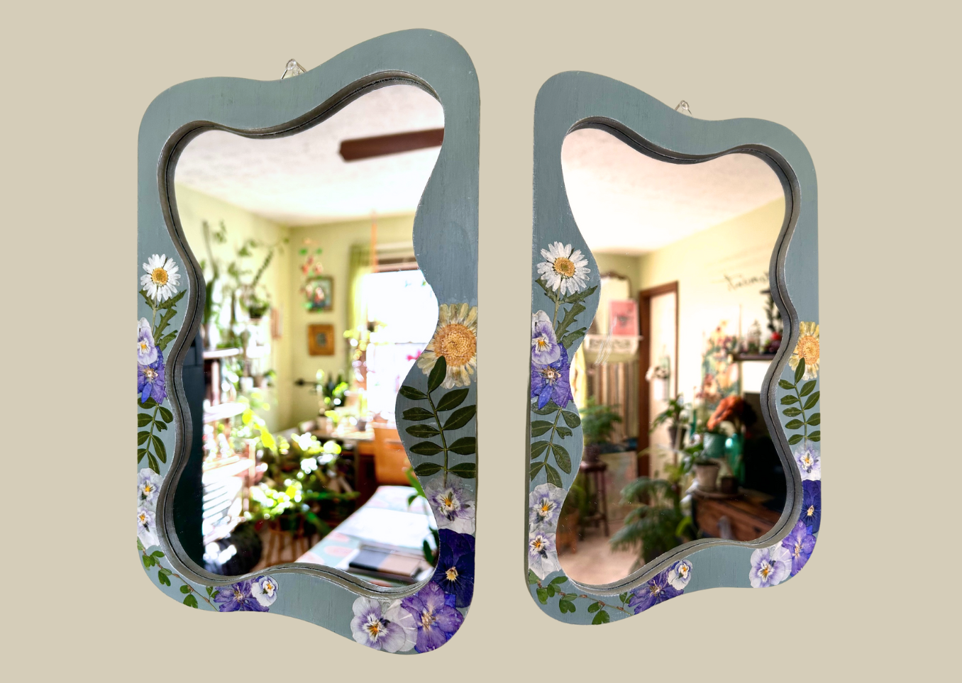 Pressed Floral Mirror